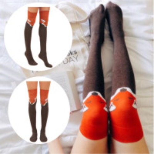 Fox Print Long Socks Above Knee Socks Party Funny Dress Up Props Breathable Soxs | Wish