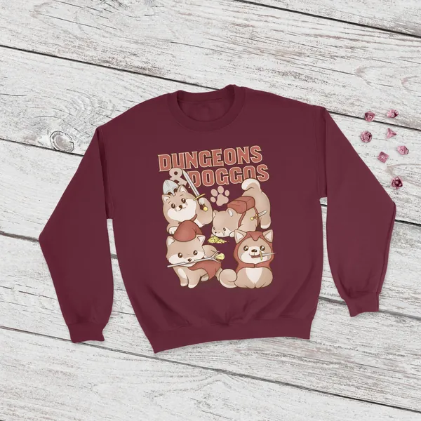 Dungeons and Doggos Sweatshirt | DnD | Dungeons and Dragons | DM Gift | Gift for geeks