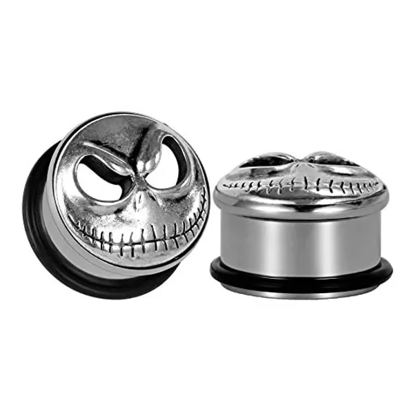 KUBOOZ Ear Plug Tunnel Gauge Stretcher Piercing Smiling J Stainless Steel Screw