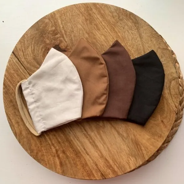 Cotton Face Masks With Nylon Ear Savers  Neutral / Skin Tone | Etsy