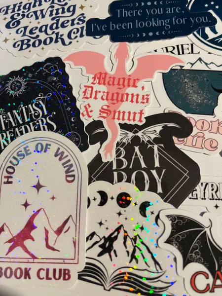 Acotar Fantasy Variety Pack of Stickers, Fantasy Book Sticker Set, Book Lover Gift, 5, 10, 15 pack, Clear or Glitter