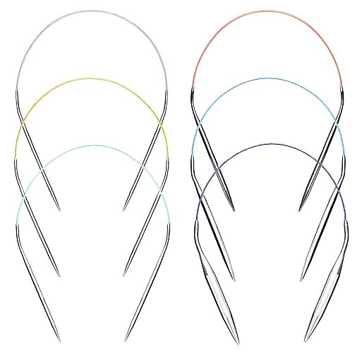 Circular Knitting Needles 16 Inch Set Round Metal Kit Size 13 10 8 6 2.5 0 - 16 inch US 0-2.5-6-8-10-13