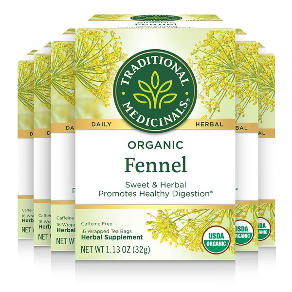 Traditional Medicinals Organic Fennel Herbal Tea (Pack of 6)