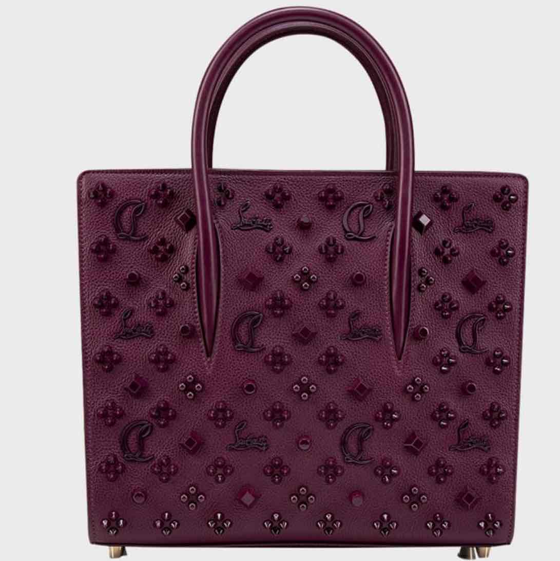 Paloma Medium in Leather with Loubinthesky Spikes