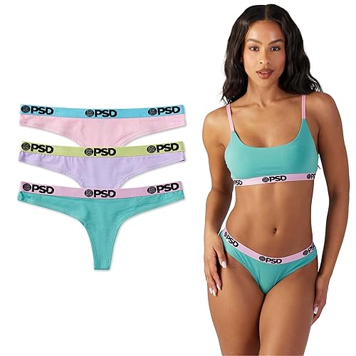 PSD Women's Modal Premium Thong - Minimal Coverage Women's Underwear - Comfortable Stretch Panties for Women - Small - Pop 4-pack