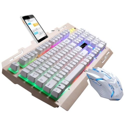 Ninja Dragons Premium NX900 USB Wired Gaming Keyboard and Mouse Set - White