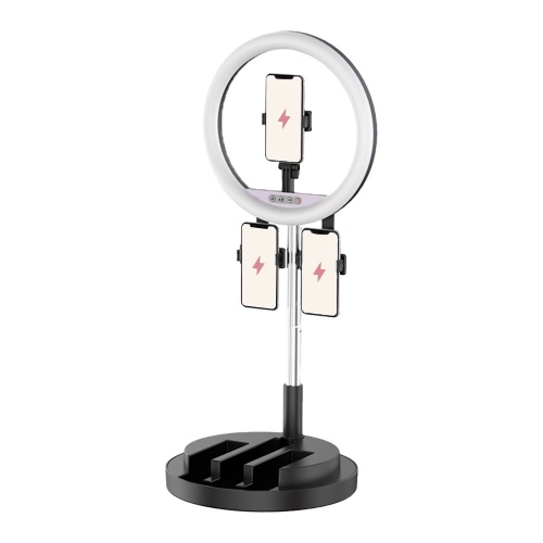 Multitasking Foldable Ring Light (3 Phone Holders) - Ink Black