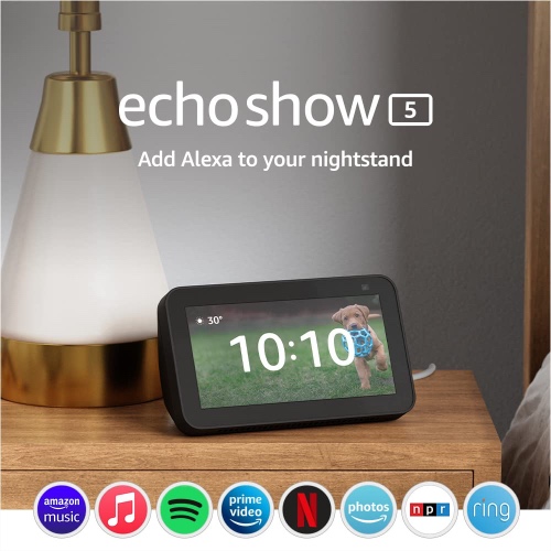 Echo Show 5 (2nd Gen, 2021 release) | Smart display with Alexa and 2 MP camera | Charcoal - Charcoal Device only