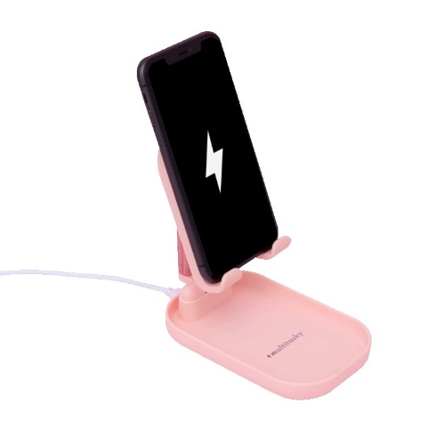 Deluxe Foldable Cell Phone Charger Stand & iPad Holder - Blush Pink