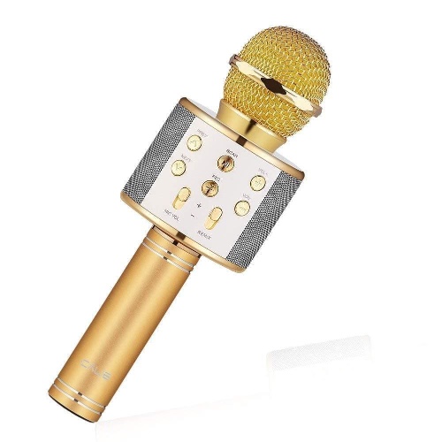 WIRELESS BLUETOOTH KARAOKE MICROPHONE by BuzzPresents - Gold