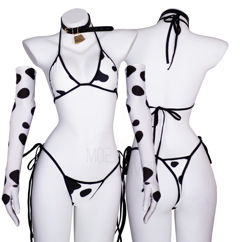 Cow Bikini - Black / XL/2XL