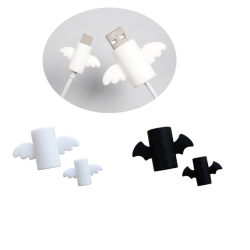 Cute Angel Wing Cable Protector Accessory x2 - WHITE