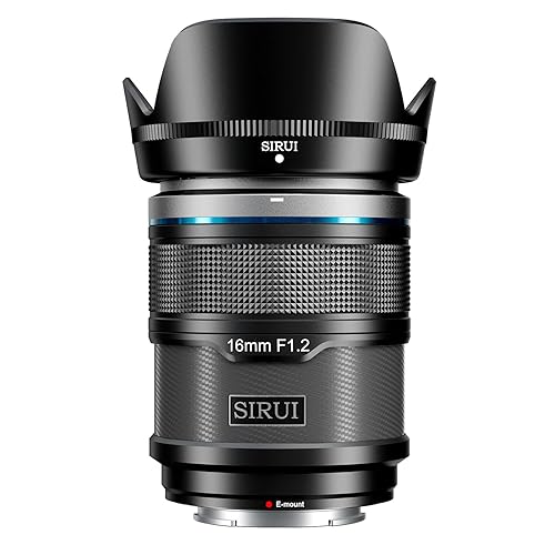 SIRUI Sniper 16mm Autofocus Lens, F1.2 Wide Angle APS-C Camera Lens for A5 A6 A7 FX A9 ZV-E Series (E Mount, Black) - 16mm - Black
