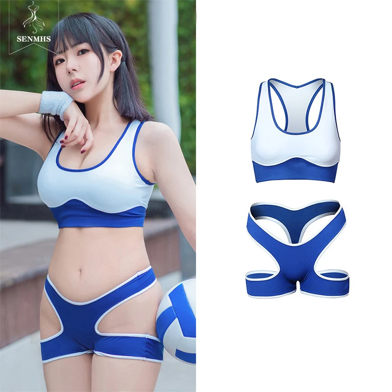 Senmhs japanische High School girl Yoga Gymnastik Anzug Cosplay Sportswear Kleidung JK Mädchen Uniform aushöhlen Sport Badeanzug Bikini