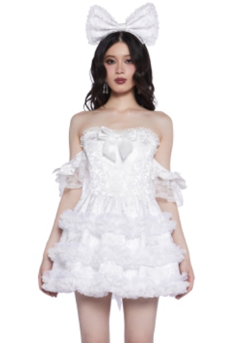 Sweet As Sin Mini Dress And Headband | WHITE / Medium