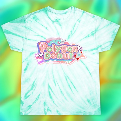 Polygon Donut Logo Tie-dye T-Shirt | Minty / 2XL