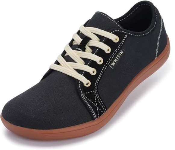 WHITIN Women's Canvas Barefoot Shoes - 7 | Canvas Black Gum