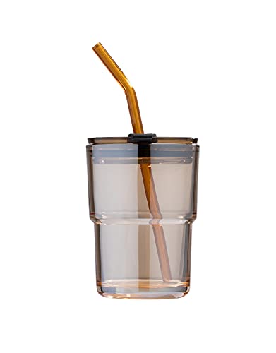 BLUEPOLAR 13oz Tumbler Sealed Glass Cup with Straw  - Amber