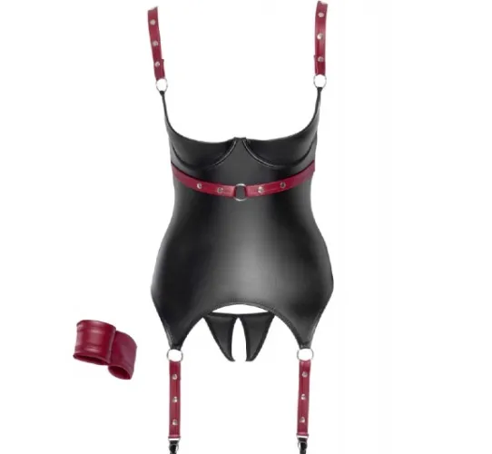 Black & Red Bustier with Straps