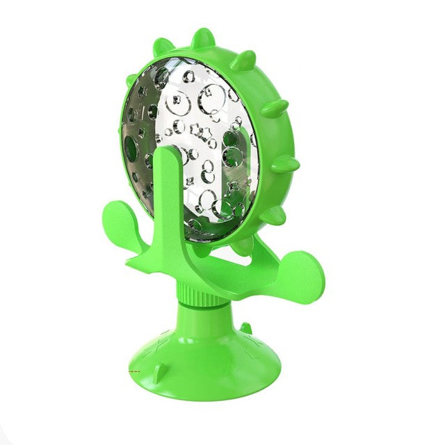 Pet Food Spinning Windmill Dispenser - Green / Rest of the World
