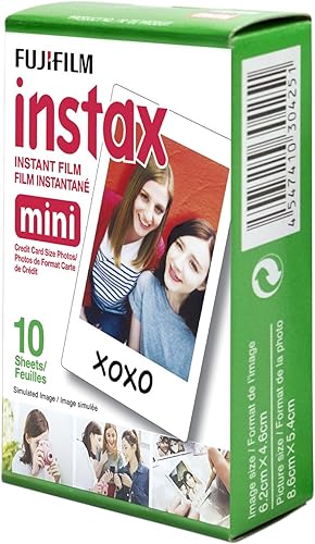 Fujifilm Instax Mini Film, White Single Pack (10 Exposures) - 10 Exposures - White