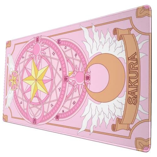 Cute Pink Sakura Mouse Pad Mouse Mat for Home Desk Desk Protector Comfortable Mouse Pad Non-Slip Rubber Base Anime Computer Gaming Durable… - 