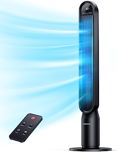 VAGKRI Tower Fan 42" Oscillating Tower Fan with 3 Modes, 4 Wind Speeds, 12H Timers, 90°Oscillation & 135° Vertical, Standing Fans for Home Bedroom Living Room Office, Powerful Floor Fan with Remote