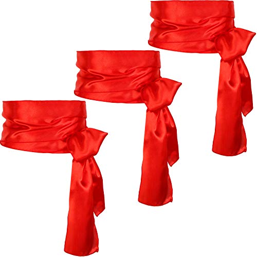 Sash Belt Pirate Sash Desert Prince Sash Long Silk Sash for Costume Accessories, 5.5 Inch Wide, 140 Inch Long - Red - 3