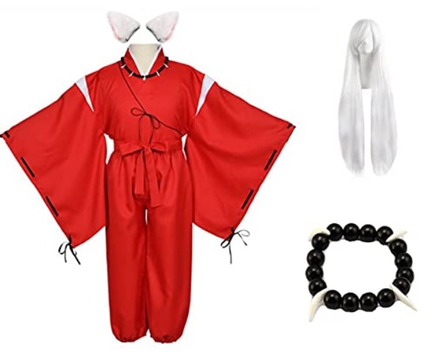 FEIRUIJI Anime Samurai Cosplay Costume Kikyou Cosplay Miko Witch Costume for men women - Set_2 - XX-Large