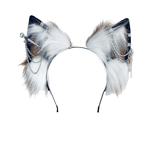 Ekwikzz Cat Cosplay Ears Cat Ears Headbands Clips Accessories Punk Gothic Cross EK1-EK11 - Punk Gothic Cross Horn Ek9