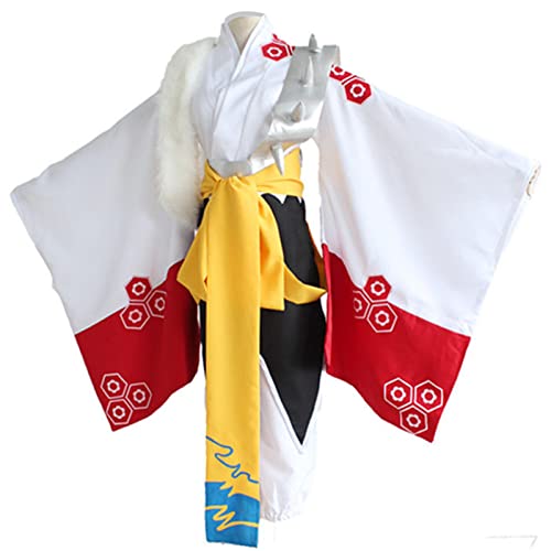 EROOLU Sesshomaru Cosplay Costume White Kimono Uniform Full Set Halloween Japanese Kimono Outfit - 3X-Large - Costume