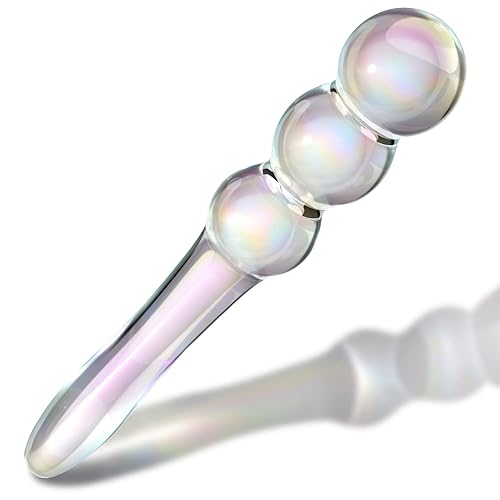 Glass Dildo G-spot Wand Anal Beads Butt Plug Colorful Dual Ended P-spot Stimulator Fetish Prostate Massager Masturbation Sex Toy for Men Women TJIJP
