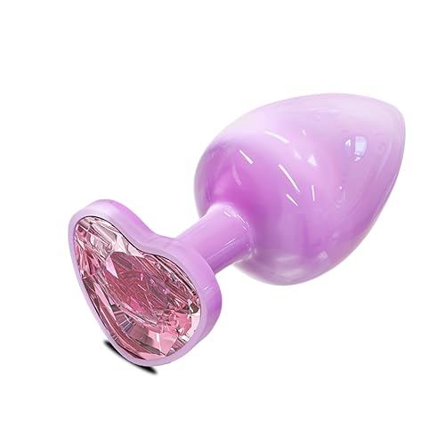 Anal Plugs Small Butt Plug for Beginners,Adult Aanl Toys with Heart-Shaped Jewelry Base,G Spot Sex Toy Anal Sex Adult Toy for Beginner Adult Unisex Women and Men Couple (Small Pink) - Purple
