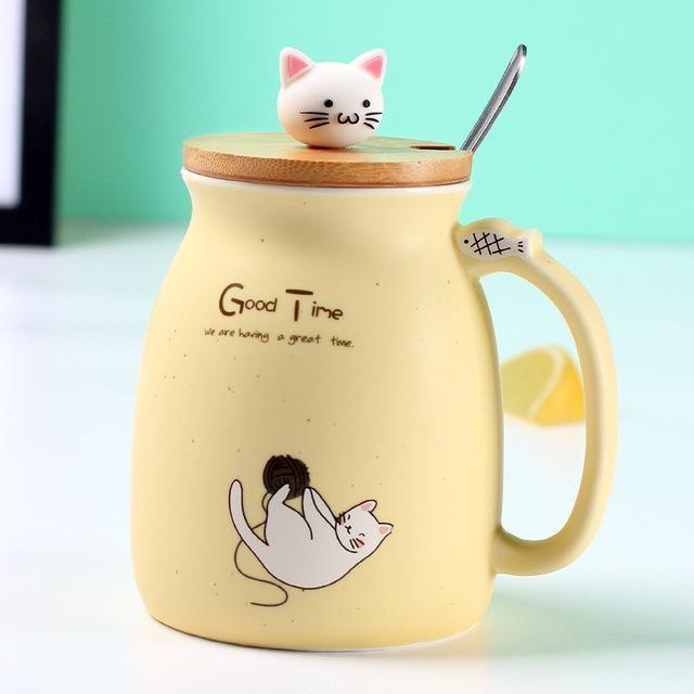 Multi Purpose Kitten Mug - Yellow