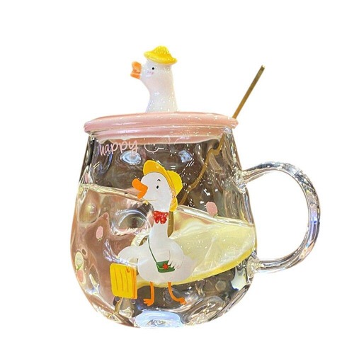 Duck Duck Goose Mug With Lid - Pink