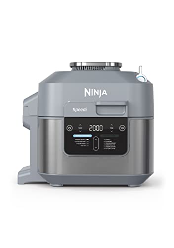 Ninja Speedi 10-in-1 Rapid Cooker, Air Fryer and Multi Cooker, 5.7L, Meals for 4 in 15 Minutes, Air Fry, Steam, Grill, Bake, Roast, Sear, Slow Cook & More, Cooks 4 Portions, Sea Salt Grey, ON400UK