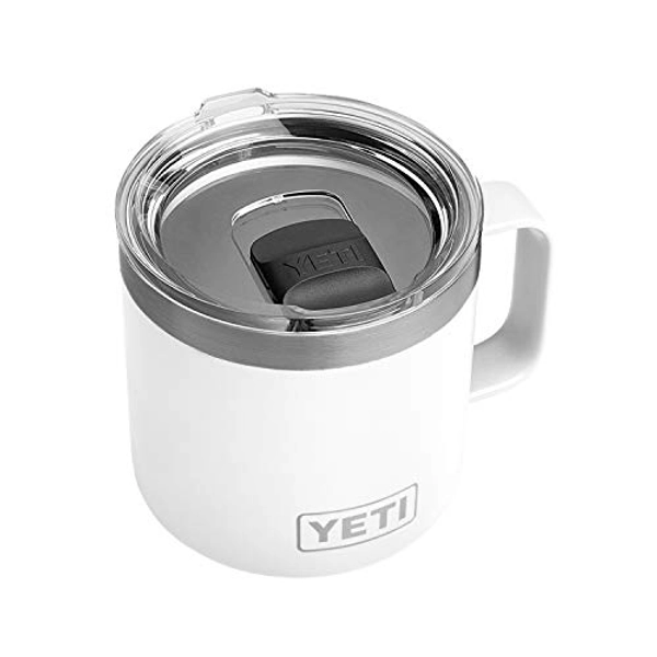 YETI Rambler 14 oz Mug, Vacuum Insulated, Stainless Steel with MagSlider Lid, White
