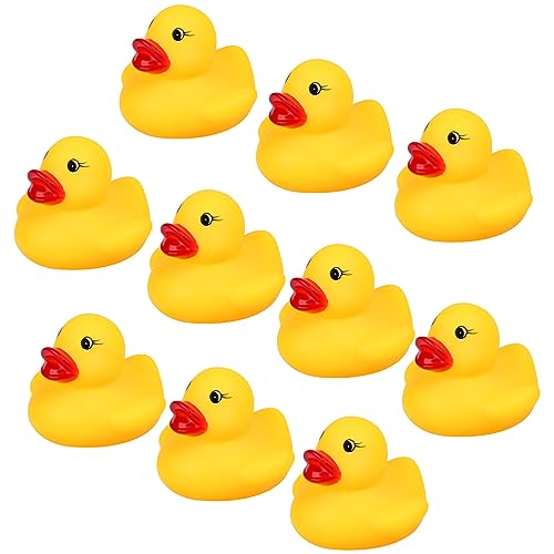 10PCS Yellow Rubber Ducks Bath Toys for Baby Toddlers Boys Girls Pool Games, Small Rubber Ducks Classic Ducks for Kids Birthday Baby Shower Party Decorations/Handwork DIY Crafts Ducks Float and Squeak - 10PCS Rubber Ducks