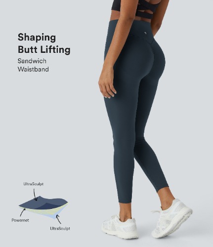 SoCinched High Waisted Butt Lifting Tummy Control Side Pocket Shaping Training UltraSculpt Leggings