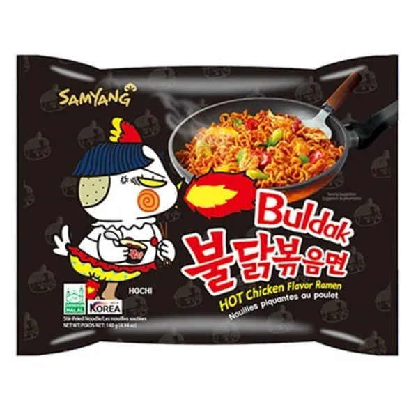 Stekt ramen Nudel kryddig kyckling SAMYANG 140g Korea - Uppsättning av 6