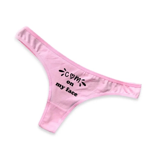 Come On My Face Thong | Pink Come On My Face / L