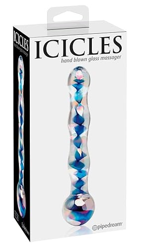 Pipedream Icicles® No. 8, Clear & Blue, 17,8 cm - Clear & Blue 