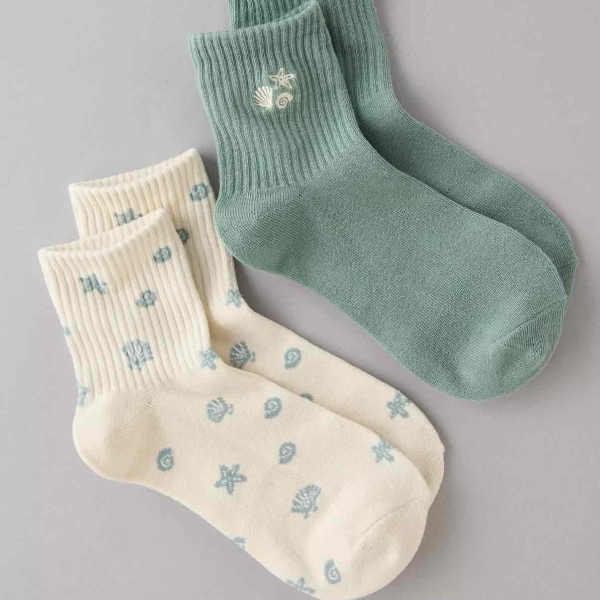 AE Shells Boyfriend Socks 2-Pack