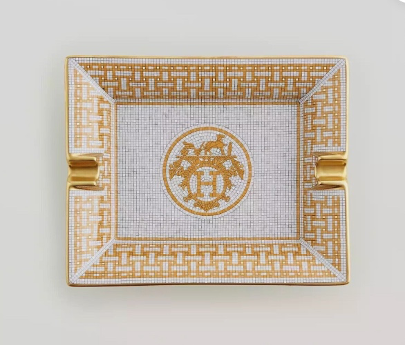 Hermes Mosaique AU 24 Gold Ashtray Change tray
