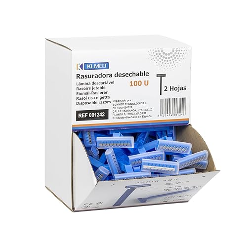 Rasuradoras Desechables | Dos Hojas | Acero Inoxidable con Peine | Minima Fricción | 100 Uds