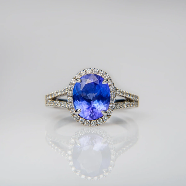 14k White Gold Tanzanite (3.41ct.) Ring
