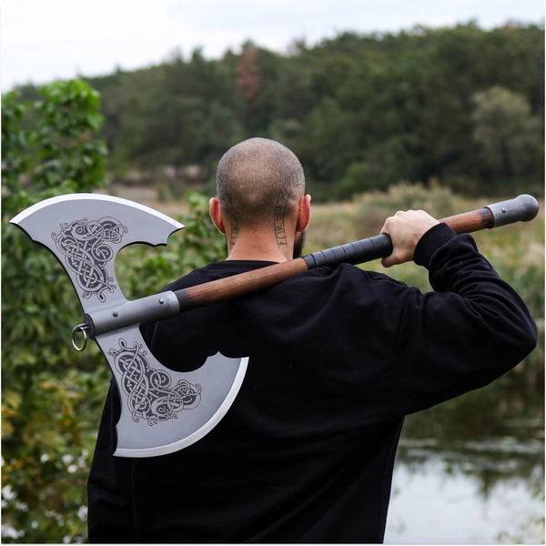 Large Double-Blade Axe – A Real Orc Axe - Custom Engraving Available