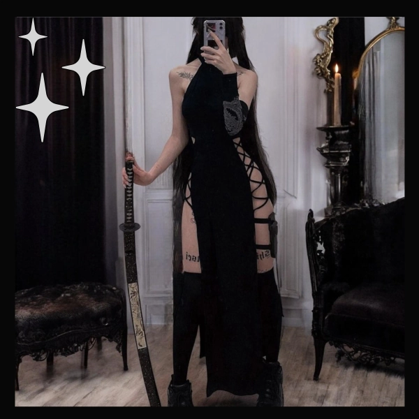 Bandage Dress Bodycon Split Dresses Sexy Grunge Halloween - Comfortable gothic midi top for any occasion and outing