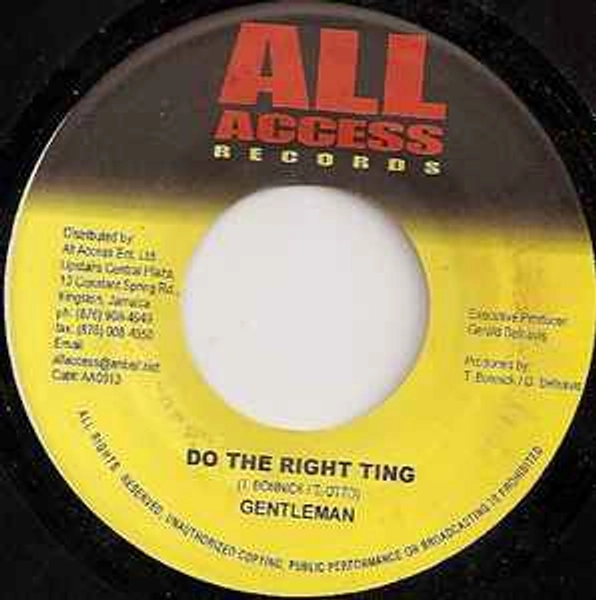 Gentleman / Kirk Davis - Do The Right Ting / Jah Jah Love (Vinyl, Jamaica, 2004)