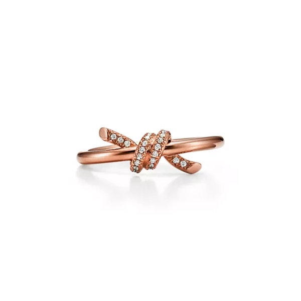 Tiffany Knot Ring in Rose Gold with Diamonds